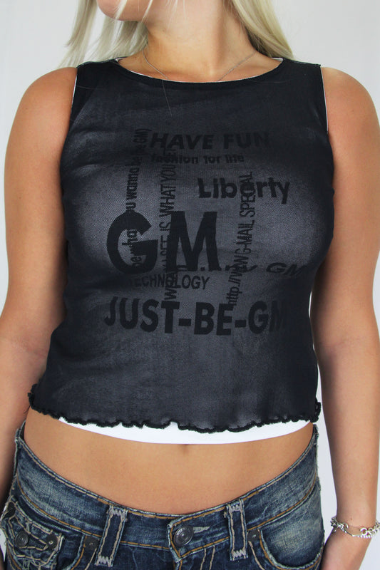 Fishbone Graphic Mesh Tank