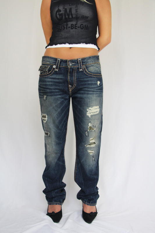 Distressed True Religion Jeans