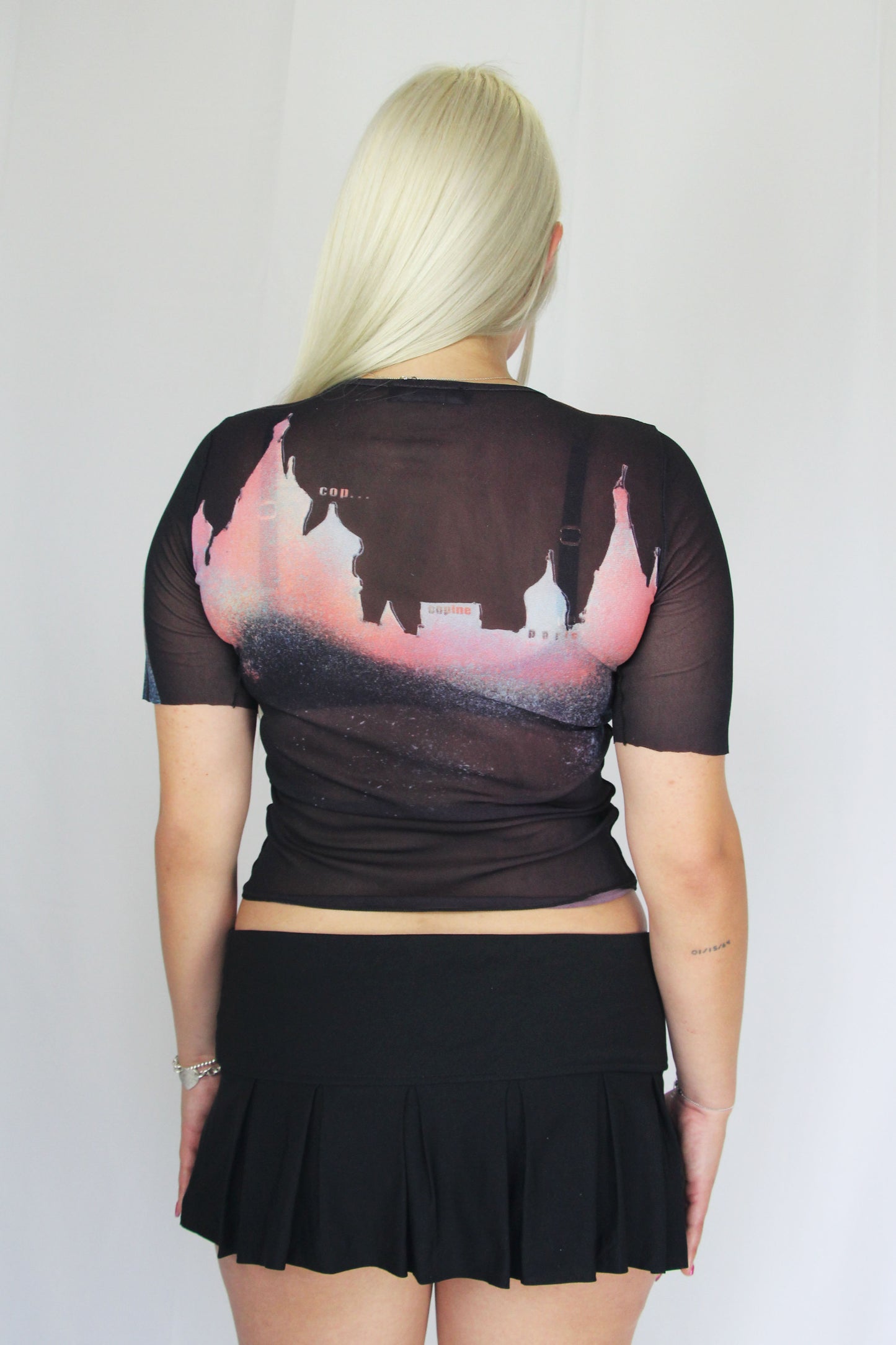 Cop Copine Graphic Mesh Top