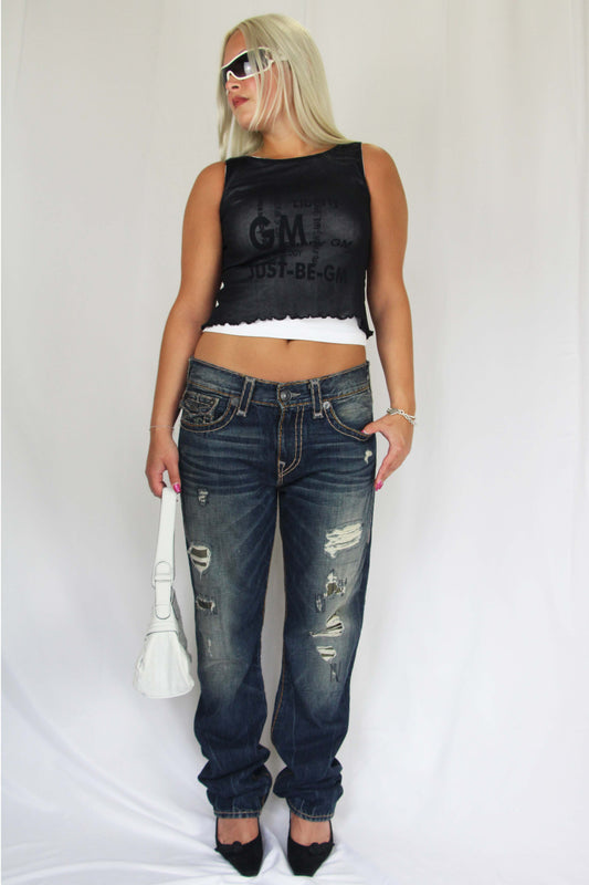 Distressed True Religion Jeans