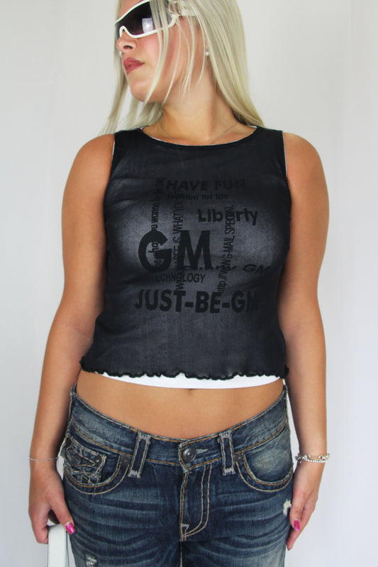 Fishbone Graphic Mesh Tank