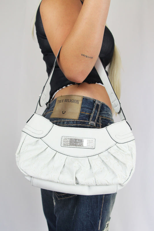 White Guess Monogram Purse